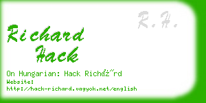 richard hack business card